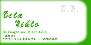 bela miklo business card