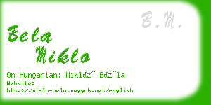 bela miklo business card